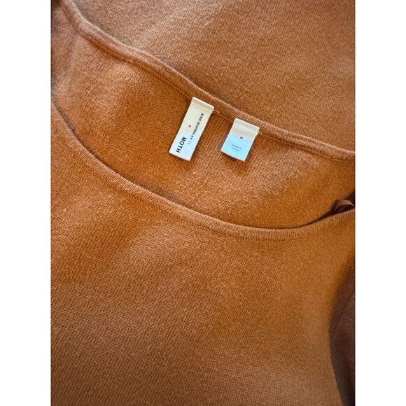 Moth x Anthro Chester Tunic Sweater Dress Camel Orange Medium Anthropologie - Picture 6 of 7
